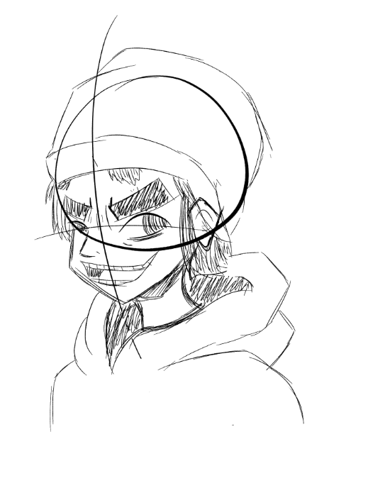 Drawing of a guy with a beanie